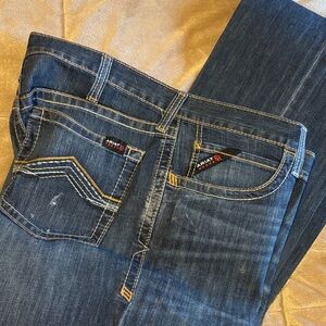 Ariat FR M4 Low Rise Dark Blue Denim Jeans 35x34 H Starch